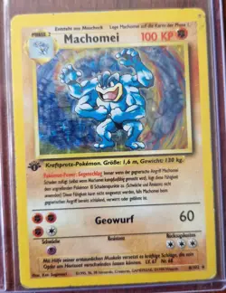 Machomei 1st Edition 8/102 Base Set Holo Deutsch Pokemon Karte Vintage 1999 - Image 1