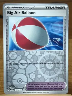 Pokemon TCG Trainer Big Air Balloon 155/165 Scarlet & Violet 151 Reverse Holo Un - Image 1