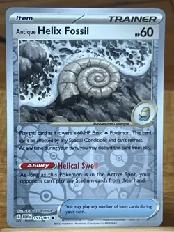 Pokemon TCG Trainer Antique Helix Fossil 153/165 Scarlet & Violet 151 - Image 1