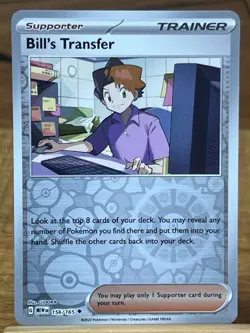 Pokemon TCG Trainer Bill's Transfer 158/165 Scarlet & Violet 151 Reverse Holo - Image 1