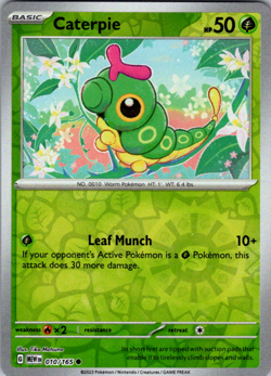 Caterpie 010/165 Scarlet & Violet 151 Reverse Holo Pokemon TCG NM - Image 1