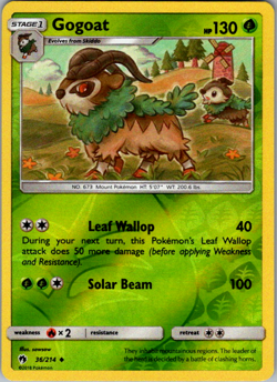 Gogoat 36/214 Lost Thunder Reverse Holo Pokemon TCG NM - Image 1