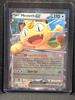 Meowth EX 062/088 Double Rare Holo Perfect Order Pokemon TCG Card - Image 1