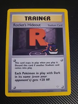 Rocket's Hideout 63/64 Neo Revelation Pokemon Card Vintage WOTC Uncommon LP - Image 1