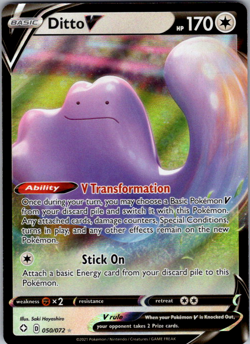 Ditto V 050/072 Shining Fates Ultra Rare Full Art Holo Pokemon TCG NM - Image 1