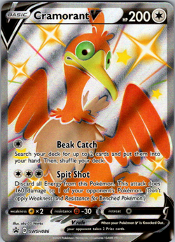 Cramorant V SWSH086 Sword & Shield Ultra Rare Holo Shiny Rare Pokemon TCG NM - Image 1
