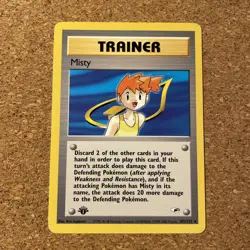 Pokemon TCG Gym Heroes 1st Edition 102/132 Misty Trainer Rare NM WOTC Vintage - Image 1