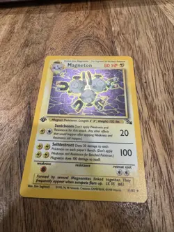 Pokemon Magneton Fossil 1st Edition Holo Rare 11/62 WOTC 1999 NM - Image 1