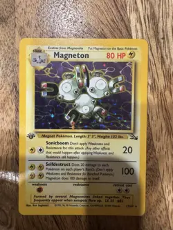 Pokemon Magneton Fossil 1st Edition Holo Rare 11/62 WOTC 1999 NM - Image 3