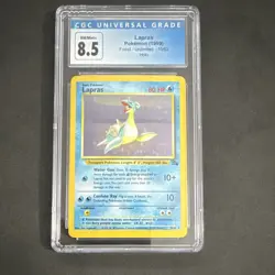 Pokemon Lapras Fossil Unlimited 10/62 Holo CGC 8.5 1999 Ken Sugimori Card - Image 1