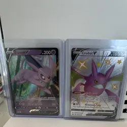 Pokemon TCG Sword & Shield Espeon V, Crobat V Holo Card Lot Nintendo English - Image 1