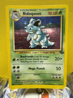 Pokemon TCG - Nidoqueen Jungle 7/64 Holo Rare Unlimited 1999 - Heavily Played HP - Image 1