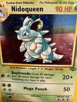 1999 Pokemon Jungle Nidoqueen Holo 7/64 WOTC LP Vintage - Image 2