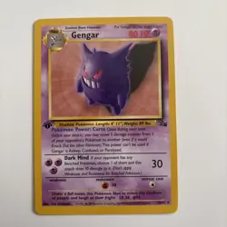 Pokemon Gengar TCG 20/62 1st Edition Non-Holo Card Fossil - Image 1