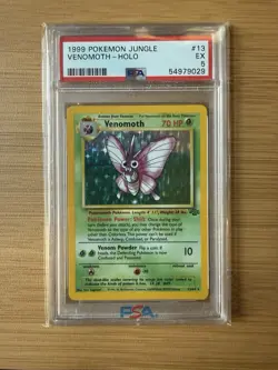 Venomoth 🦋 1999 Pokemon Jungle HOLO #13 🔥 PSA 5 - Image 1