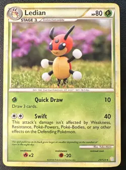 LEDIAN 25/123 Rare [LP] Non Holo - HeartGold SoulSilver Pokemon TCG - Image 1