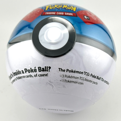 New Sealed Pokemon TCG Poke Ball Blue & White Tin with 3 Booster Packs & 1 Coin - Image 2