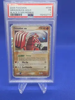 Pokemon EX Collector’s Tins Groudon ex #038 Black Star Promo PSA 1 POOR POP 41 - Image 1