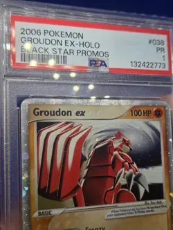 Pokemon EX Collector’s Tins Groudon ex #038 Black Star Promo PSA 1 POOR POP 41 - Image 3