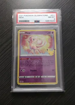 2021 Pokemon Celebrations MEW Holo #011 PSA 8 NM-MT 25th Anniversary - Image 1