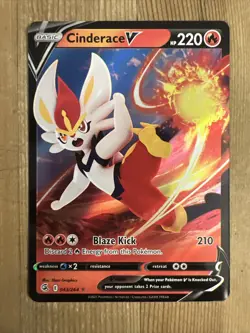 Pokemon TCG Cinderace V Fusion Strike 043/264 Holo Ultra Rare - Image 1