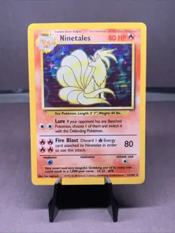 Pokemon TCG Ninetales Base Set Unlimited 12/102 Holo Rare WOTC VTG 1999 LP/MP - Image 1