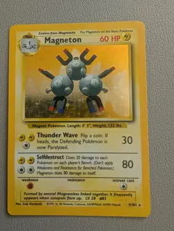 Pokemon Magneton Base Set Holo Rare 9/102 1999 Stage 1 60 HP WOTC Card - Image 1
