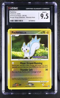 CGC 9.5 Pachirisu Burger King Diamond & Pearl 35/130 Reverse Holo Pokemon Card - Image 1