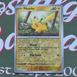 Pokemon - Pikachu 025/165 - Scarlet & Violet 151 - Reverse Holo - NM Pack Fresh - Image 1