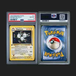 1999 POKEMON FOSSIL 1ST EDITION #11 MAGNETON-HOLO PSA 8 - Image 1