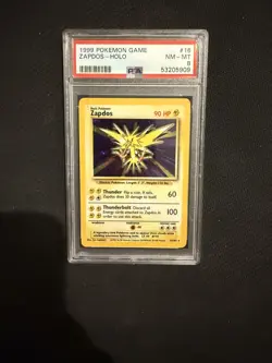 Zapdos Pokemon Base Set Unlimited Holo #16 PSA 8 - Image 1