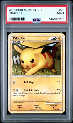 2010 Pokemon Heartgold & Soulsilver #78 Pikachu PSA 9 - Image 1
