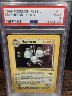 PSA 9 1999 POKEMON FOSSIL MAGNETON-HOLO 11 - Image 1