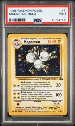 1999 Pokemon Fossil Holo Magneton #11 PSA 9 - Image 1