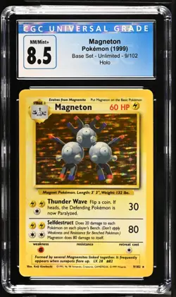 CGC 8.5 Magneton 9/102 Holo Pokemon 1999 Base Set Unlimited - Image 1