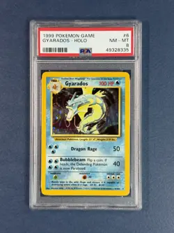 1999 POKEMON BASE SET UNLIMITED #6 GYARADOS-HOLO PSA 8 - Image 1