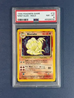 Pokemon Ninetales Base Set Unlimited Holo Rare #12/102 PSA 8 - Image 1