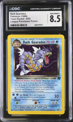 CGC 8.5 Pokemon Dark Gyarados 8/82 1999 Team Rocket Prerelease Unlimited Rare - Image 1