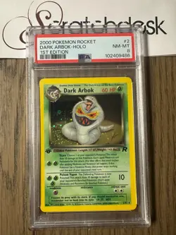 PSA 8 - Pokemon DARK ARBOK 2/82 - TEAM ROCKET 1st Edition - Holo NEAR MINT - Image 1
