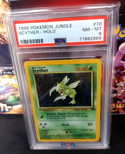 1999 Pokemon Jungle Scyther Holo #10 PSA 8 NM-MT - Image 1