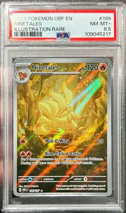 2023 Pokemon Obsidian Flames Ninetales Illustration Rare 199/197 PSA 8.5 NM-MT+ - Image 1