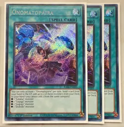 3x Onomatopaira 1st Edition Secret Rare RA04-EN089 Yu-Gi-Oh! - Image 1
