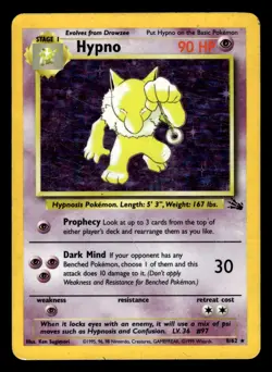 Hypno 8/62 Holo Rare Fossil Set Pokemon Card - 1 - Image 1