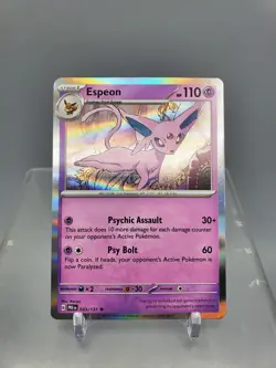 Pokemon TCG Prismatic Evolutions Series Espeon Full Holo Card - Image 1
