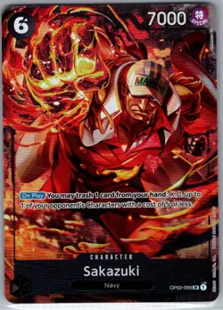 Sakazuki (Alt Art) OP02-099 English Paramount War - One Piece Card - NM - Image 1