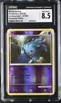 CGC 8.5 Misdreavus 2010 Undaunted 57/90 Reverse Holo Pokemon Card - Image 1