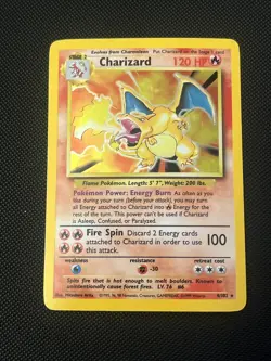 1999 Pokemon Charizard Holo Base Set 4/102 NM Unlimited Pokemon TCG - Image 1