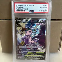 Pokemon Mew v Alternate Art TCG Fusion Strike PSA Gem MT 10 - Image 1