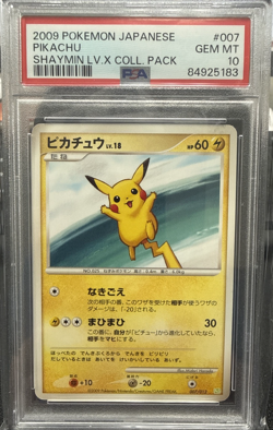 2009 POKEMON JPN SHAYMIN LV.X COLL PACK #007 PIKACHU PSA 10 ***LOW POP 66*** - Image 1