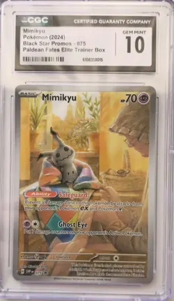 💥CGC 10 - Mimikyu 075 - Black Star Promos - Paldean Fate ETB - Pokemon TCG - Image 1